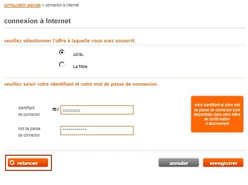 fenêtre connexion à internet