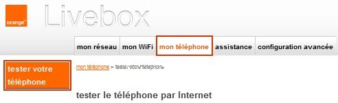 interface de la Livebox