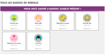 Vue de tous les badges