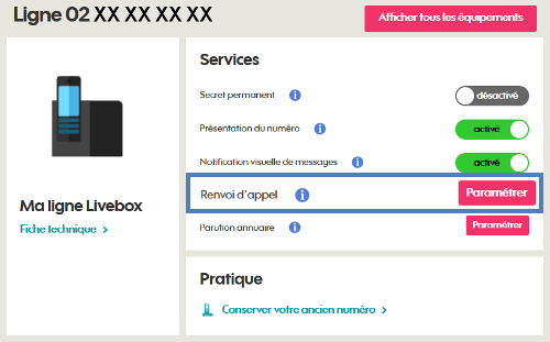 accueil-espace-client-sosh-equipements-ligne-renvoi appel-parametrer-entoure.png