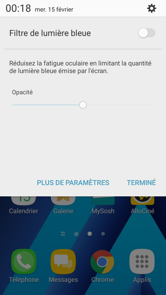 Le filtre de lumière bleue.