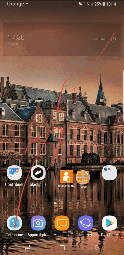Supprimer une page d'accueil sur Samsung S8.gif