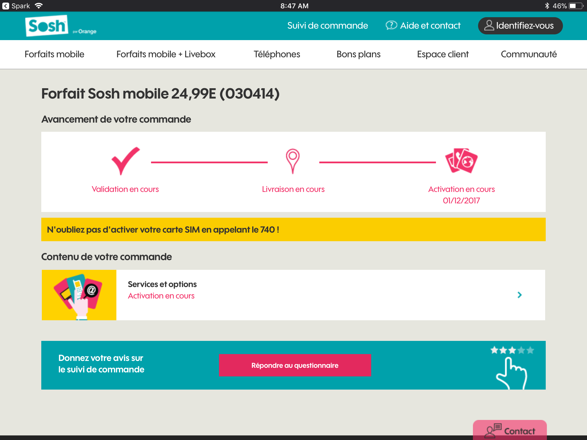 Delai Activation Sosh Internet – OZYSP
