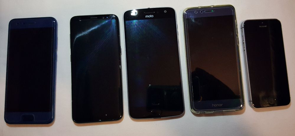 Honor 9/Galaxy S8/Moto Z² Play/Honor 8/Iphone SE