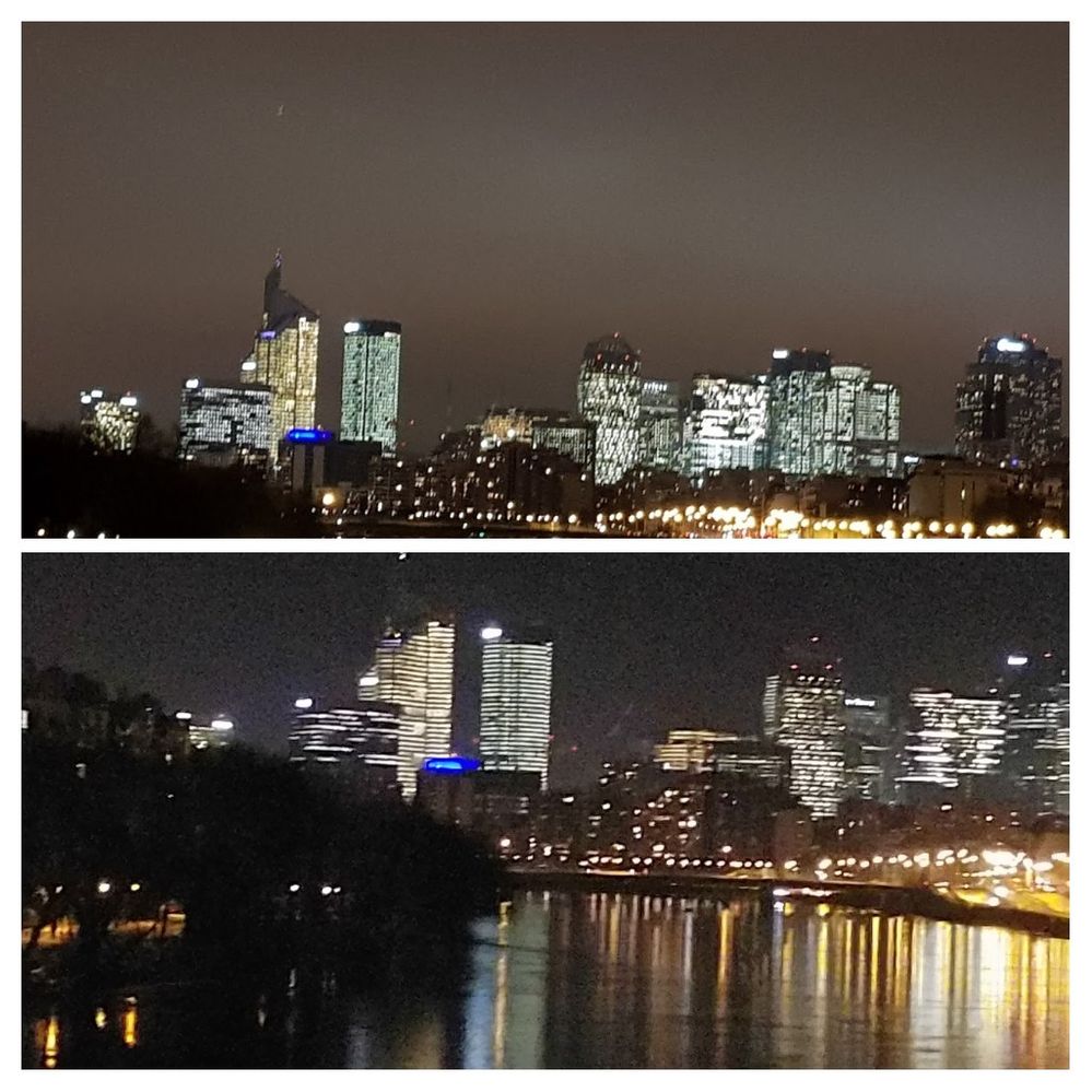 Tours de la defense depuis le pont de Levallois (la nuit)