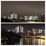 Tours de la defense depuis le pont de Levallois (la nuit)
