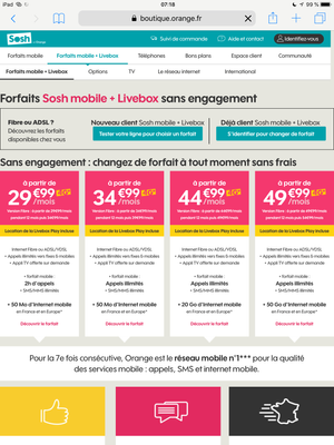 Je peux accéder aux sites .sosh et .orange