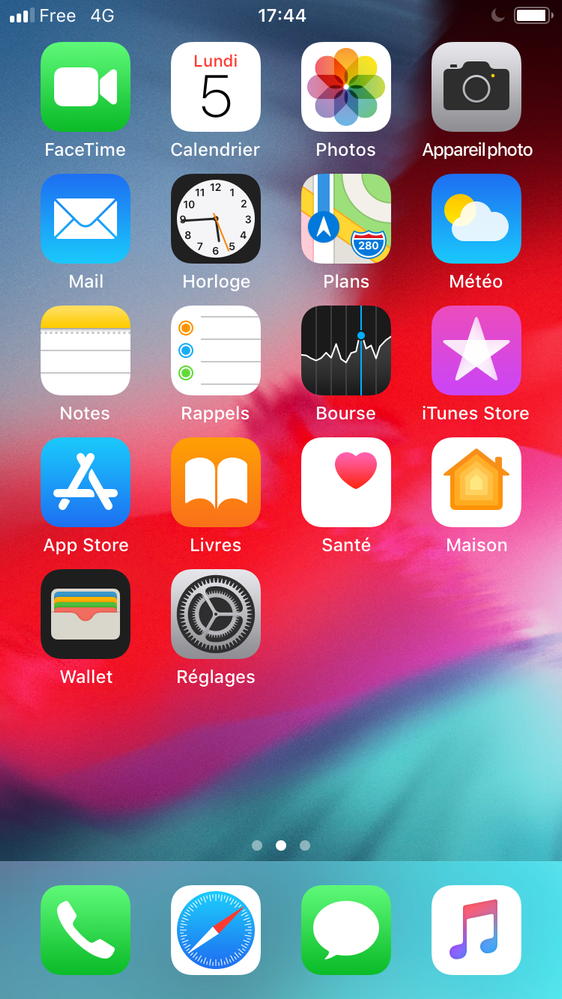 Le même téléphone chez Free quelques minutes avant