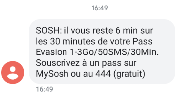 SMS mauvais décompte communication