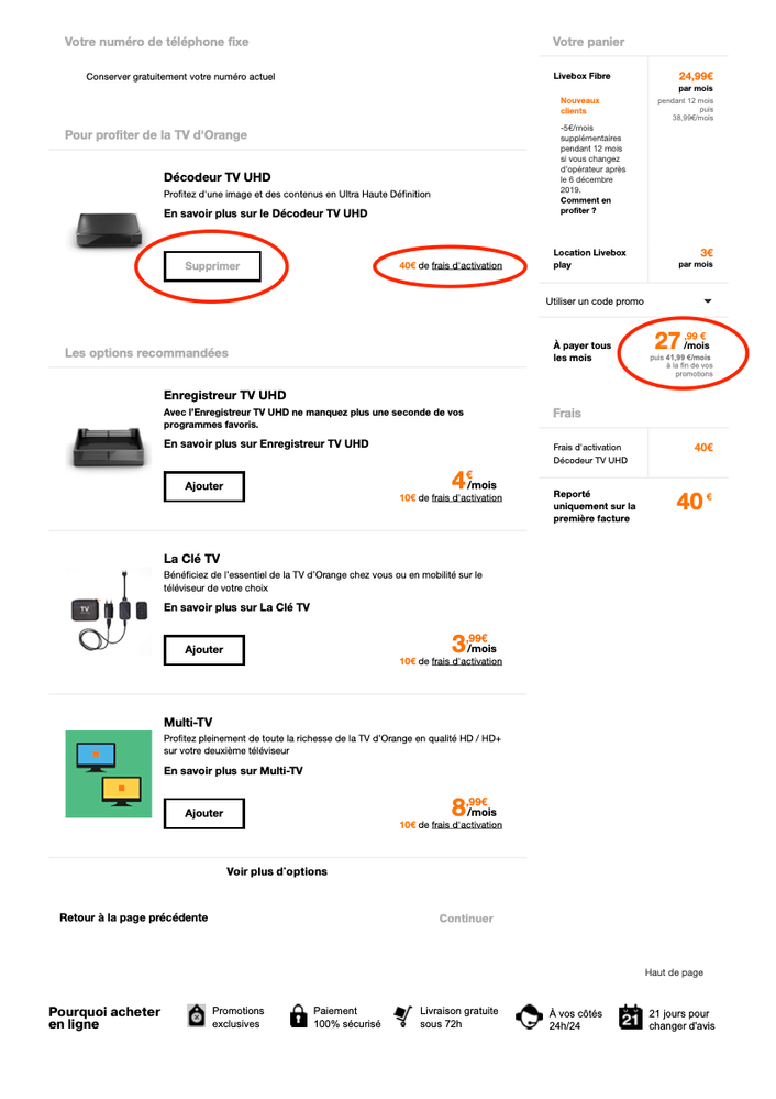 Offre Orange Livebox Fibre au 15/02/2020