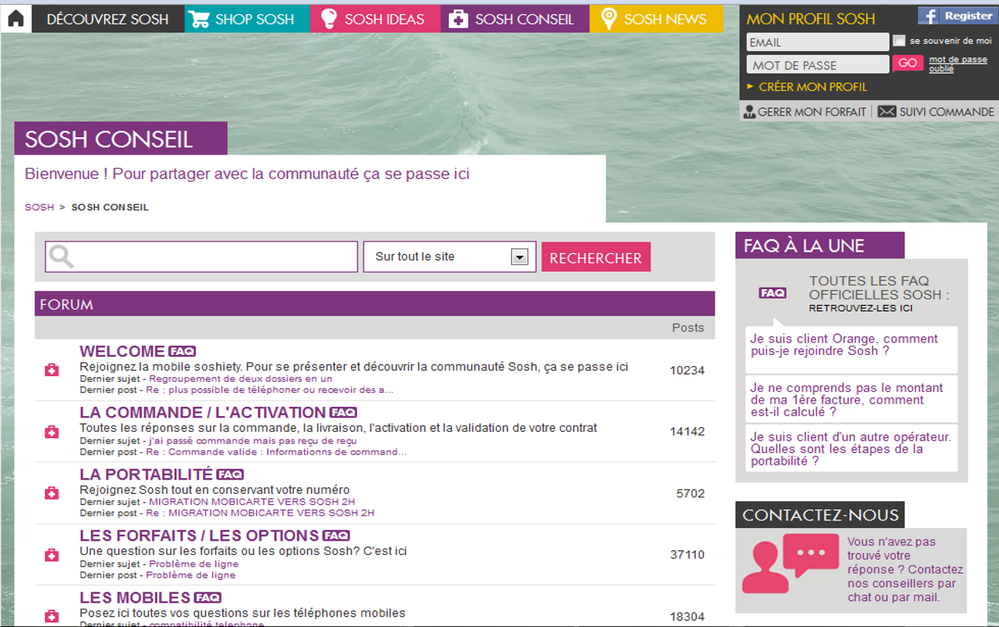 Capture d'écran de la communauté en 2011