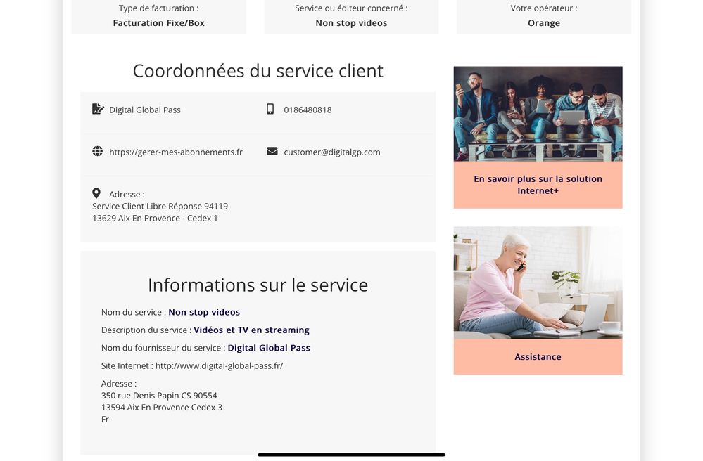 Annuaire des services clients SVA, SMS+ et Internet+.png