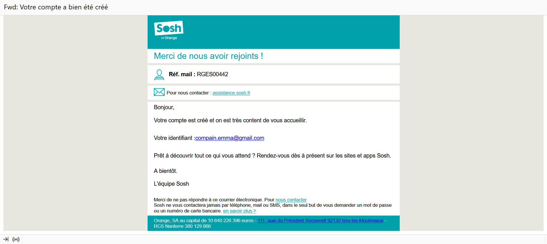 Portabilité - Communauté Sosh